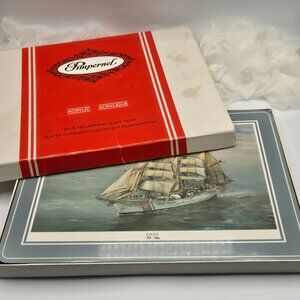 Vintage Pimpernel Tall Ships Placemats, Set of 4, Nautical Coastal Dining Decor